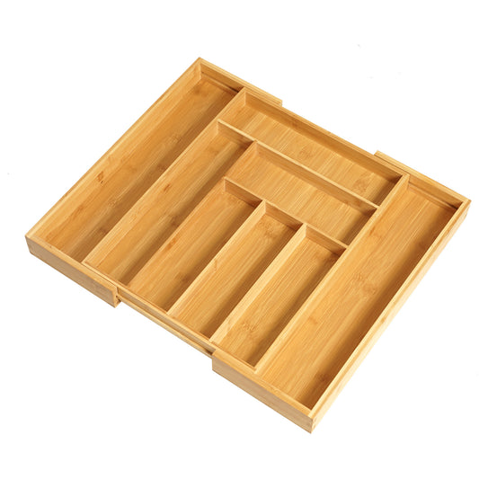 Bamboo Retractable Knife Storage Box – Drawer Organizer