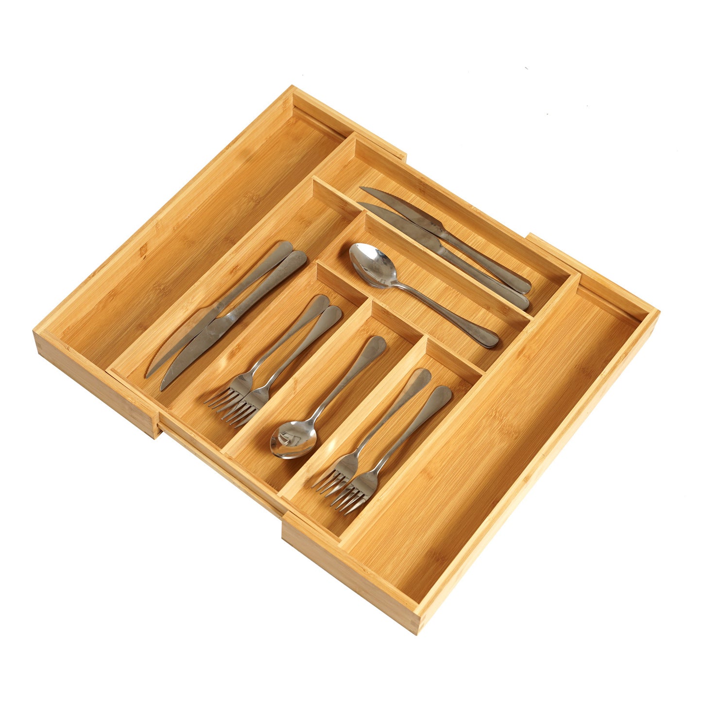 Bamboo Retractable Knife Storage Box – Drawer Organizer