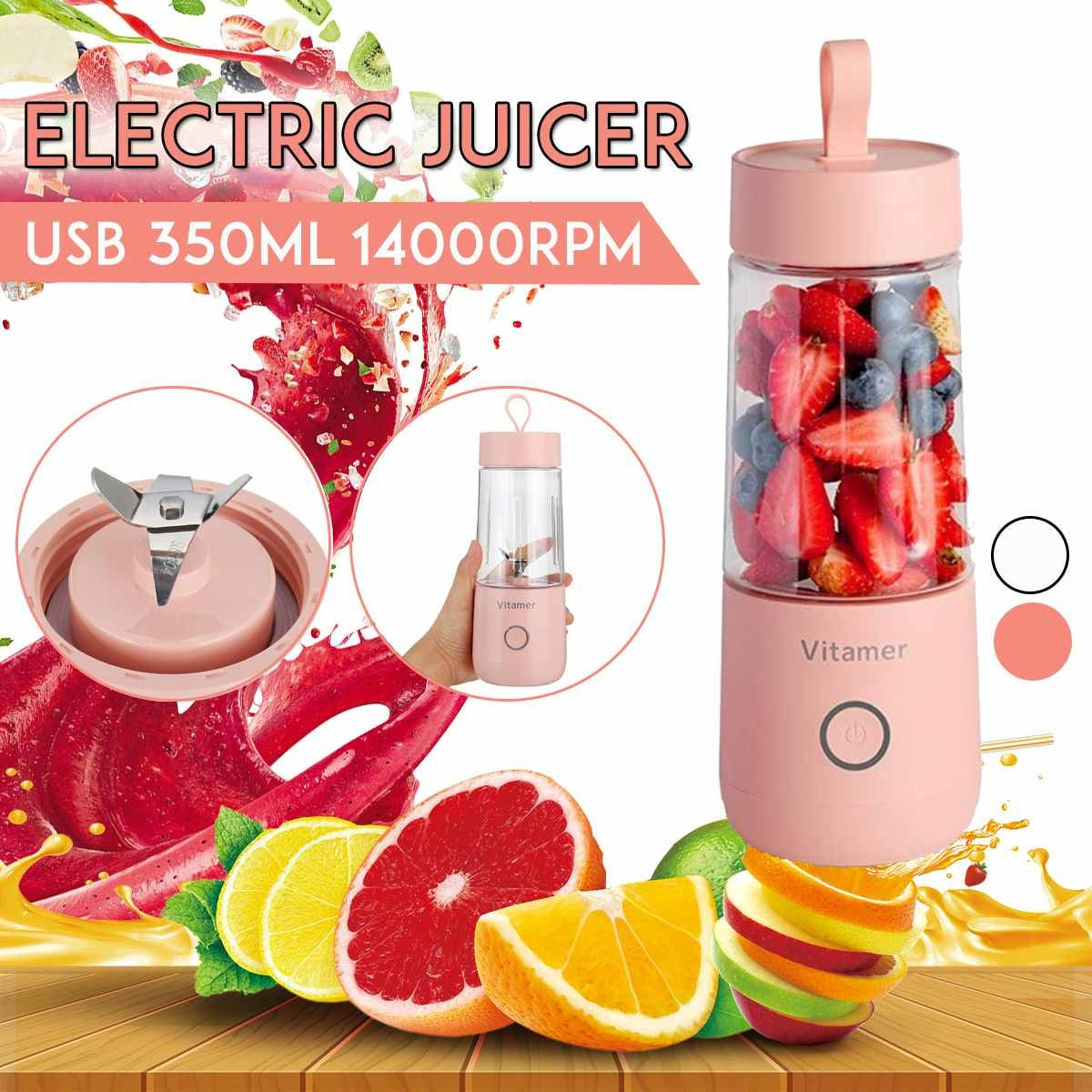 350ml Portable USB Rechargeable Blender – Smoothie & Juice Mixer Cup